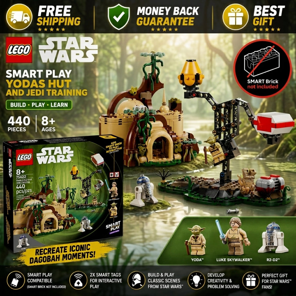 LEGO Star Wars SMART Play Yoda’s Hut and Jedi Training 440-piece building set