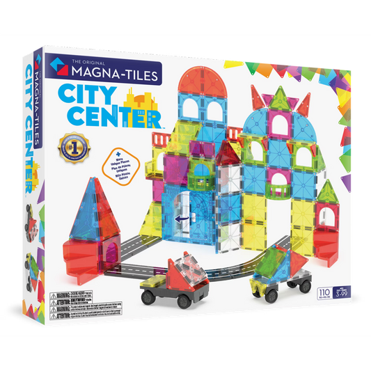 MAGNA-TILES® City Center 110-Piece Magnetic Construction Set, The Original Magnetic Building Brand