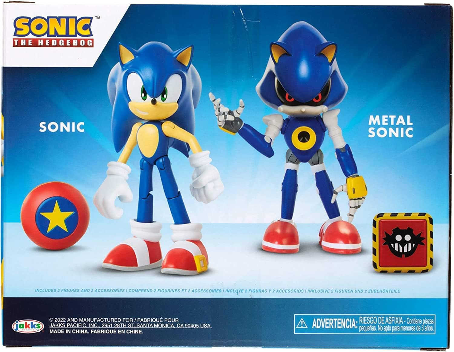 Sonic the Hedgehog Sonic 4" Action Figure 2 Pack - Modern Sonic & Modern Metal Sonic