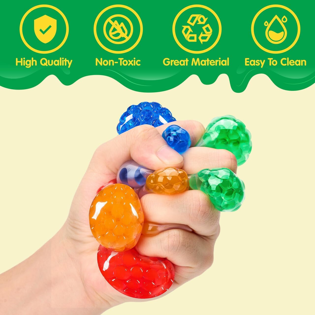 Mini Stress Ball, Random 9 Pack for Adults, Squishy Toy Stress Relief Ball, Relieve Work Anxiety, Exercise Hand Flexibility, Party Favors