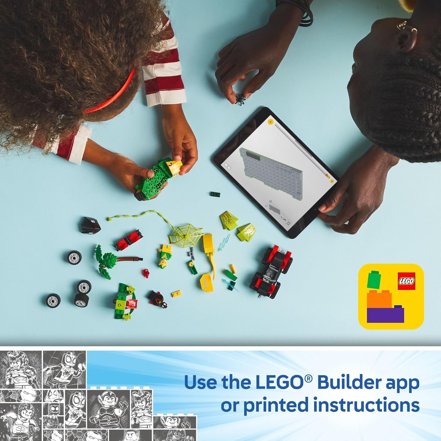 Marvel Spidey and His Amazing Friends Spin and Electro Dinosaur Vehicle Chase - Car and Motorcycle Preschool Building Toy for Kids, Boys and Girls, Ages 4+ - Gift Idea for Birthdays - 11198