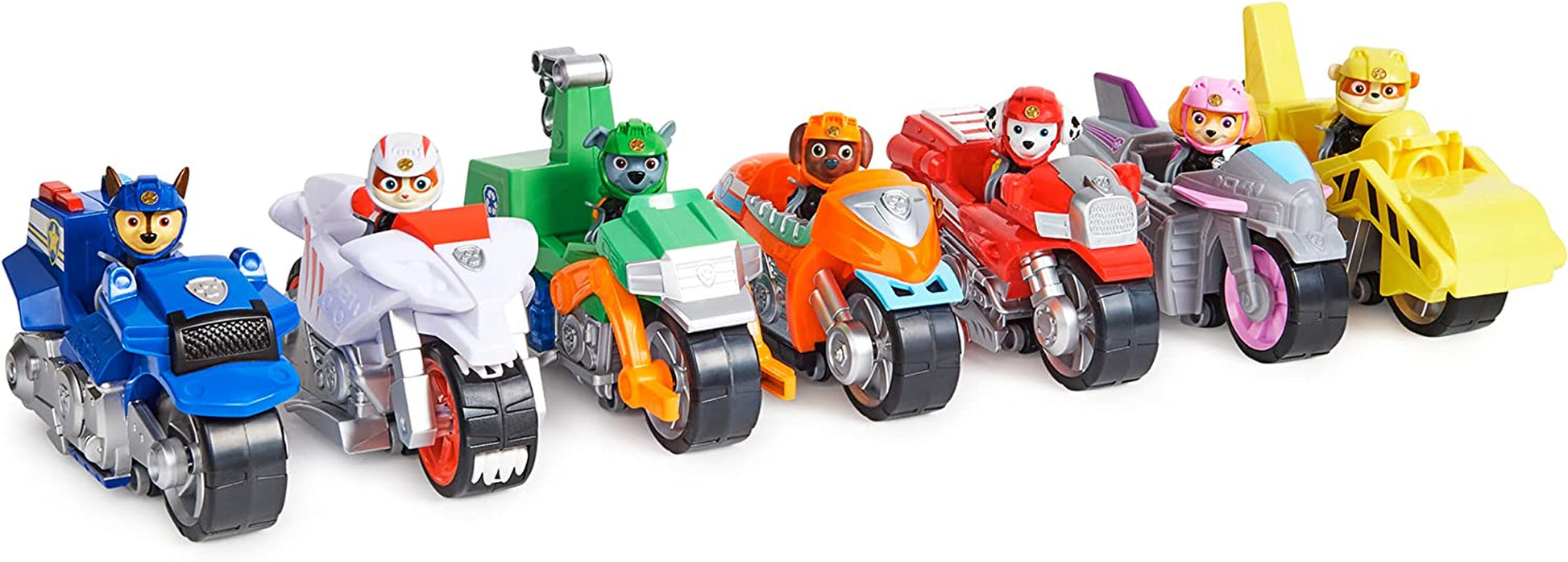 , Moto Pups Rubble’S Deluxe Pull Back Motorcycle Vehicle with Wheelie Feature and Toy Figure