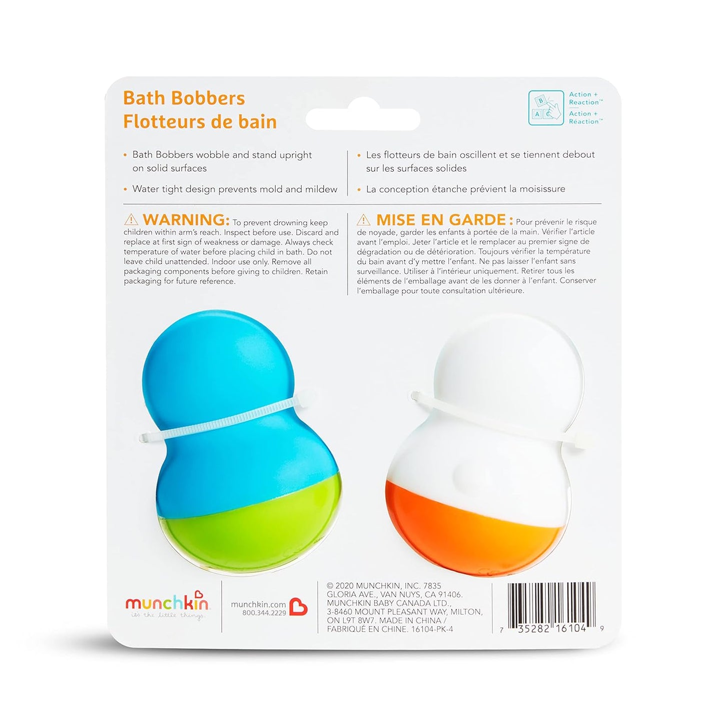 ® Bath Bobbers Mold Free Baby and Toddler Bath Toy, 6+ Months, Polar Bear/Penguin