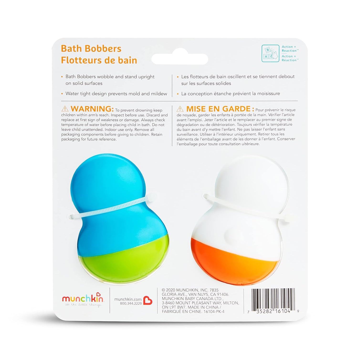 ® Bath Bobbers Mold Free Baby and Toddler Bath Toy, 6+ Months, Polar Bear/Penguin