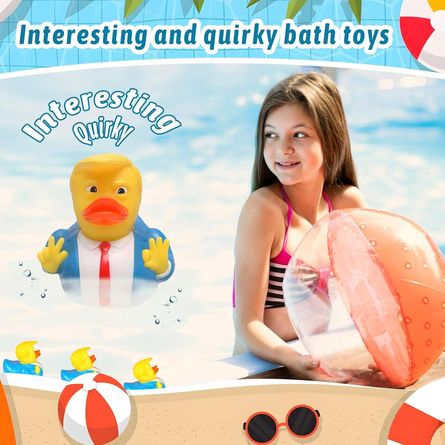 Rubber Ducks for Jeeps Squeak Bath Duck Bath Toy Small Ornaments Decorations Fun and Quirky Collectible Gift for Everyone (Duck-C)