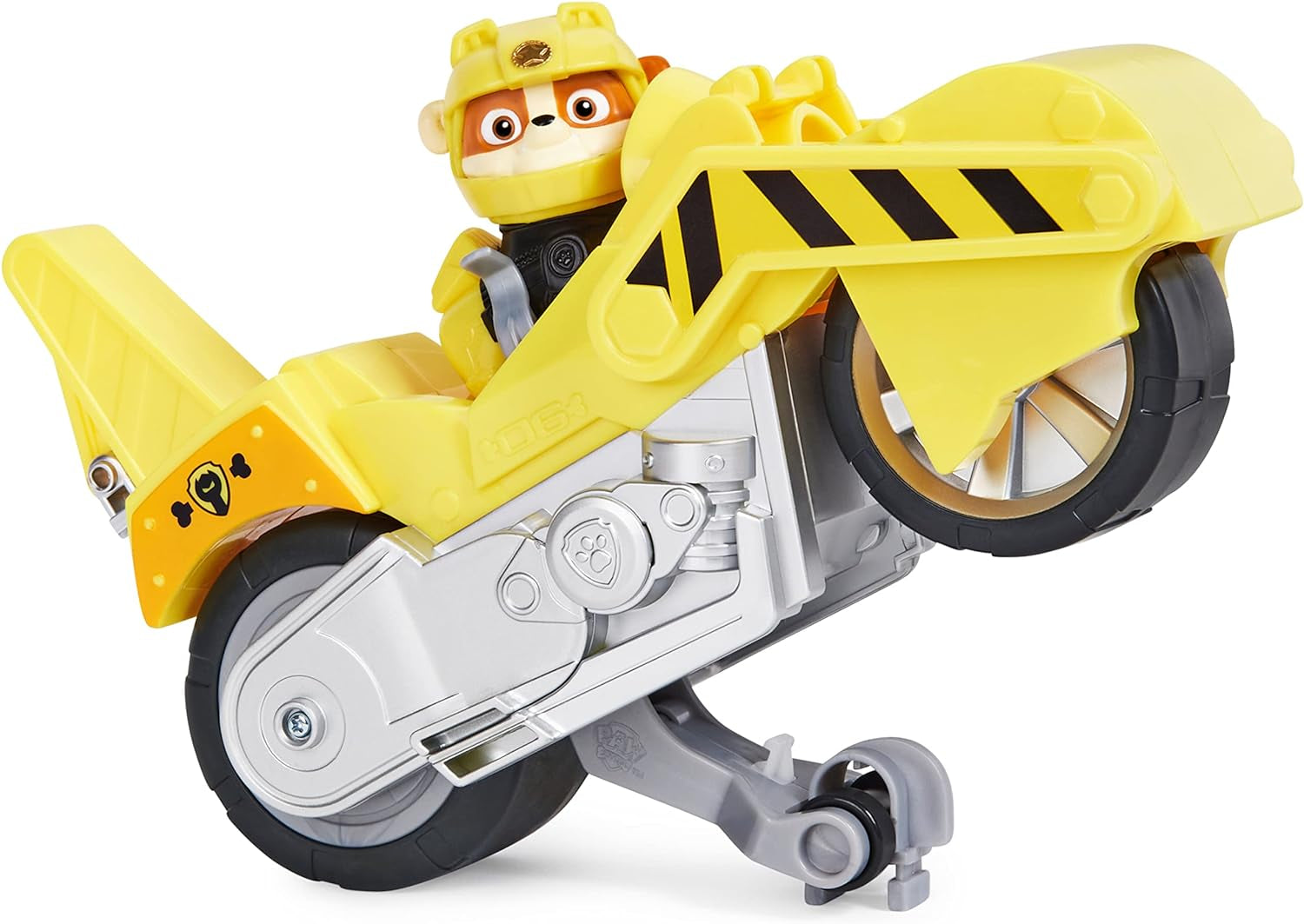 , Moto Pups Rubble’S Deluxe Pull Back Motorcycle Vehicle with Wheelie Feature and Toy Figure