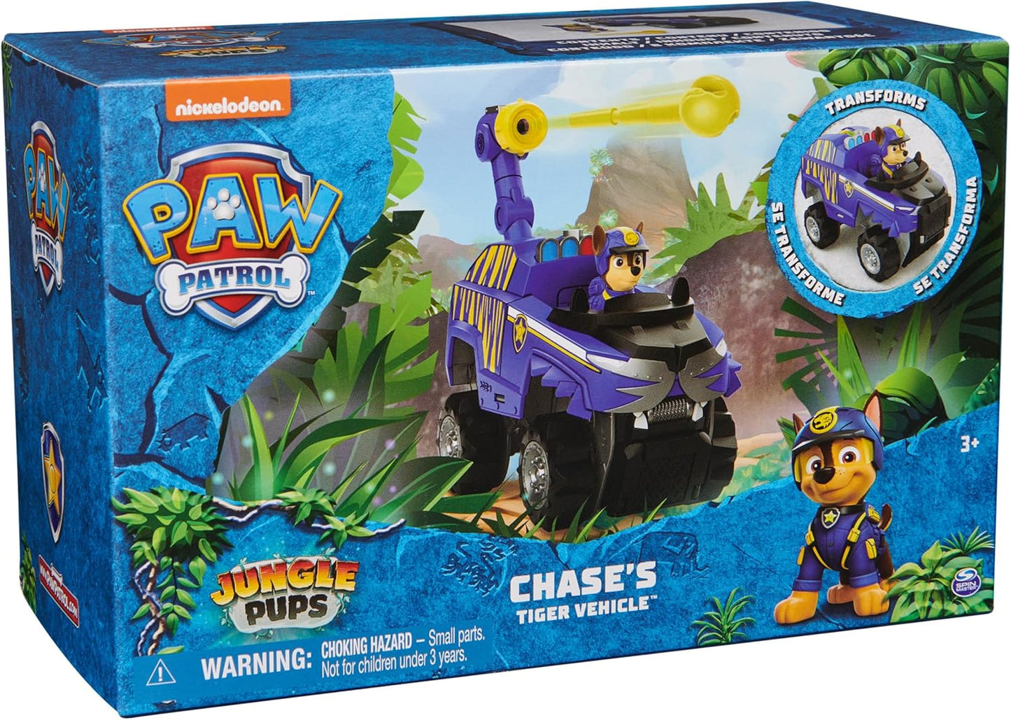 Jungle Pups, Chase Tiger Vehicle, Toy Truck with Collectible Action Figure, Kids Toys for Boys & Girls Ages 3 and Up