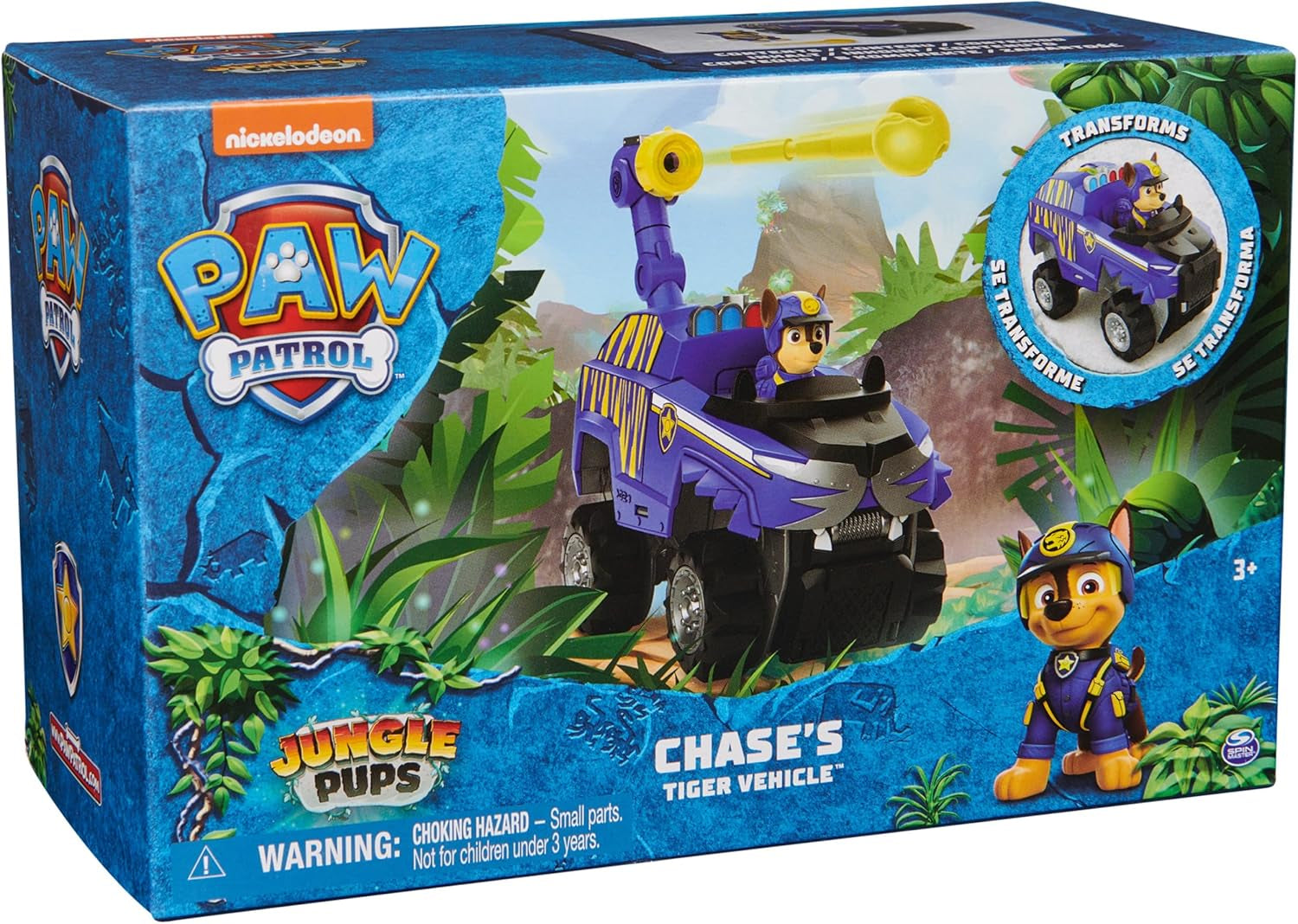 Jungle Pups, Chase Tiger Vehicle, Toy Truck with Collectible Action Figure, Kids Toys for Boys & Girls Ages 3 and Up