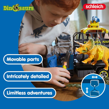 Dinosaurs — Dinosaur Transport Mission, 43-Piece Play Set with Triceratops Figure and Transport Truck, Dinosaur Toys for Boys and Girls Ages 4+