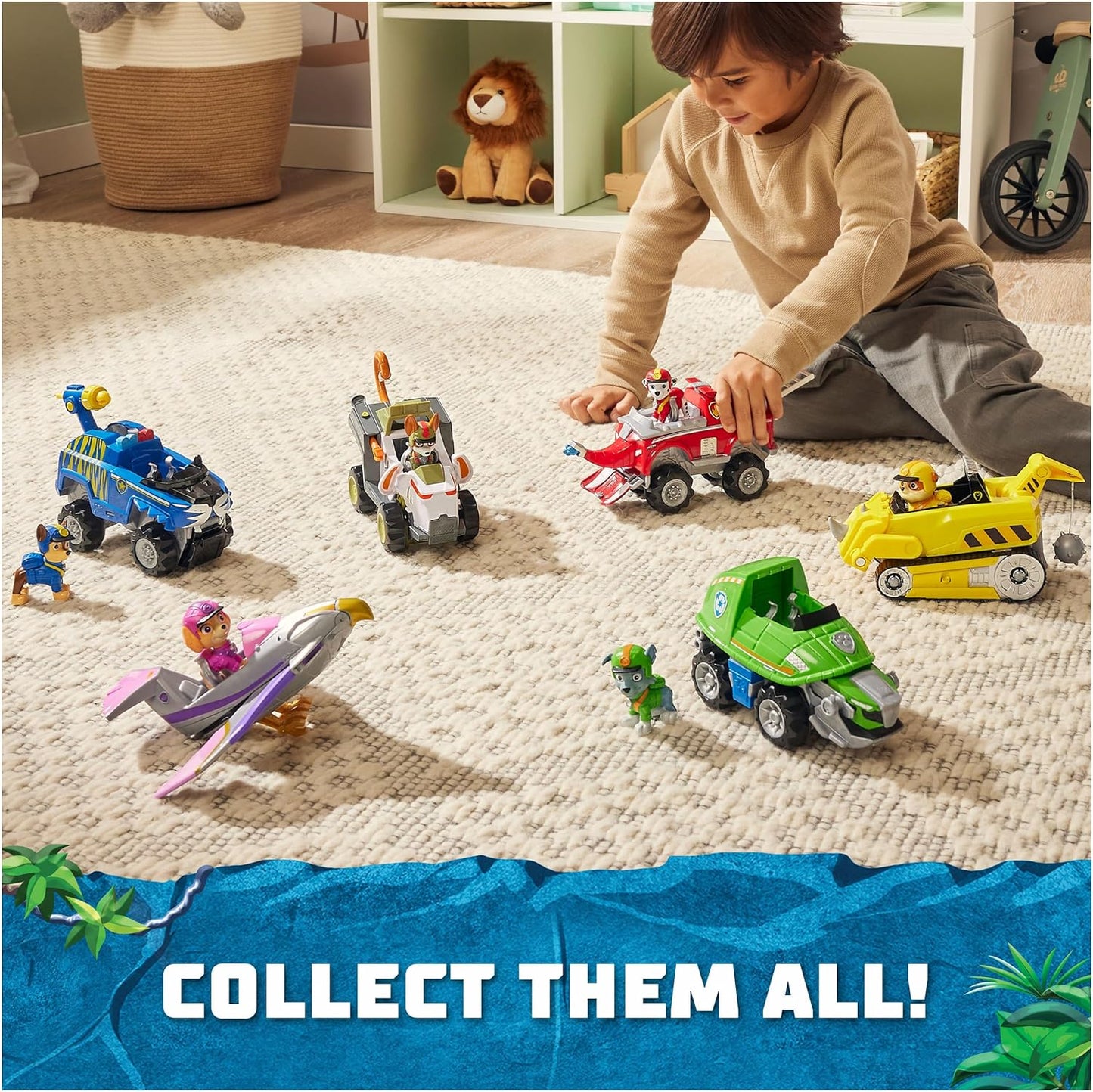 Jungle Pups, Chase Tiger Vehicle, Toy Truck with Collectible Action Figure, Kids Toys for Boys & Girls Ages 3 and Up