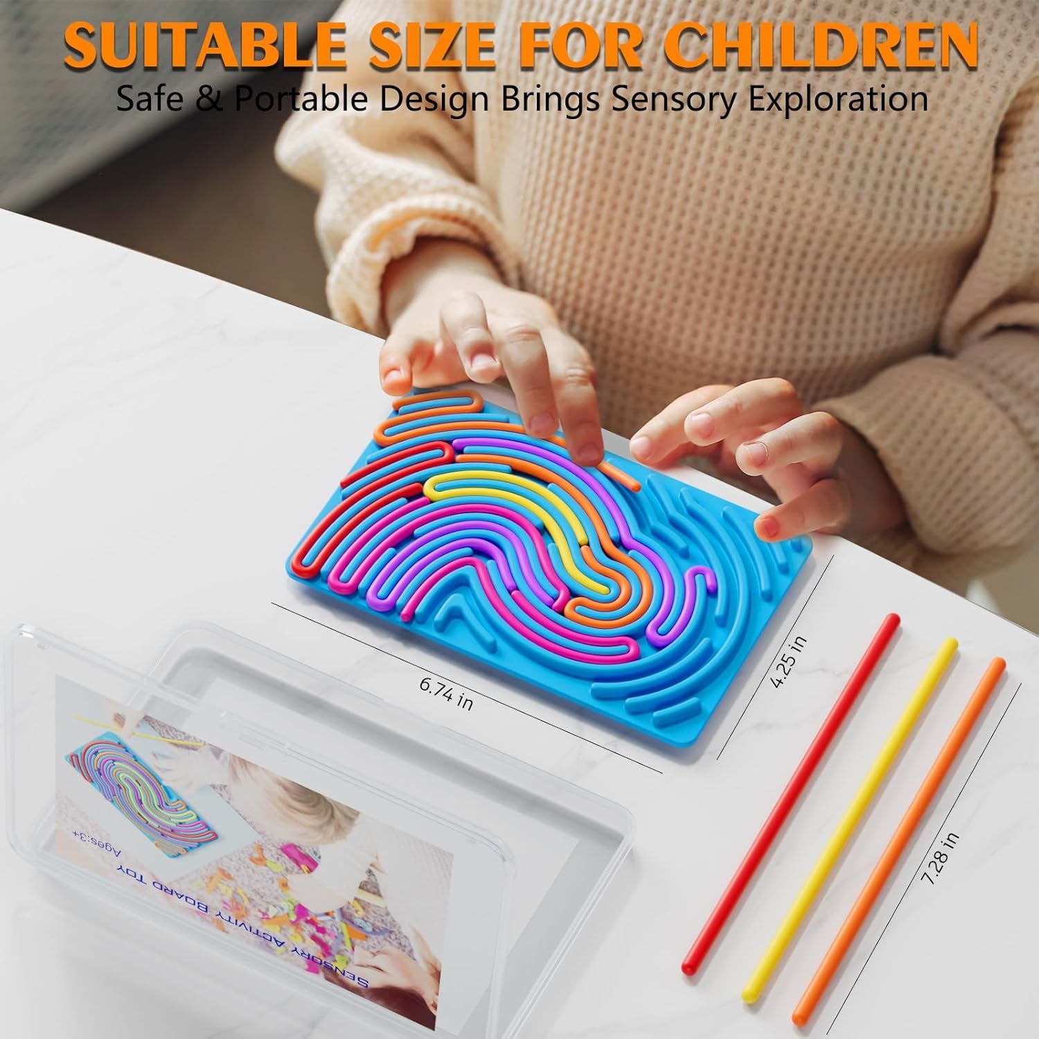 Sensory Fidget Toys for Kids Toddler Boys ,Sensory Activity Board for Stress Anxiety Autistic ADHD, Calm down Travel Airplane Essentials Toys for 3+ Year Old, Stuffers Gifts for Teen Girl