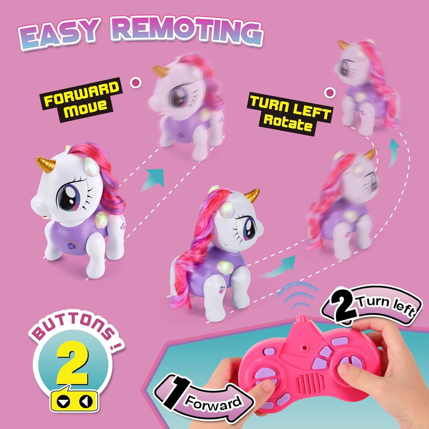 Remote Control Robot Pets Toys for Ages 5-7，Interactive Voice Control，Rechargeable & Recordable，Touch Sensing，Stem Toy Program Treats, Walking, Dancing Robot Toys for Girls (Purple)