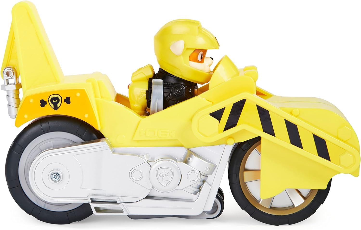 , Moto Pups Rubble’S Deluxe Pull Back Motorcycle Vehicle with Wheelie Feature and Toy Figure