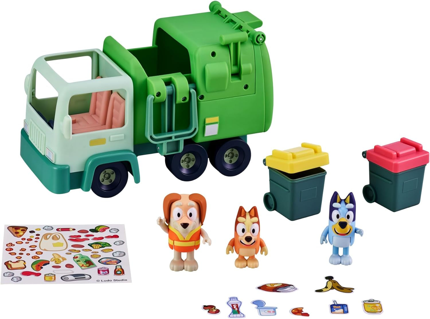 Firetruck Toy with Firefighter Bingo, Bob Bilby Figures | Extendable Ladder & Hose | Includes Stickers - Perfect for Kids Ages 3+