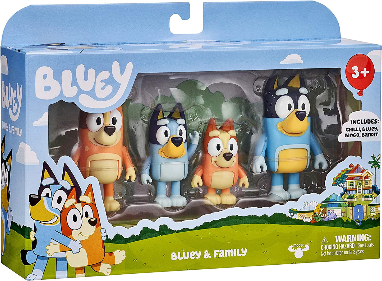 Family Figure 4-Pack – Includes , Bingo, Mum (Chilli) & Dad (Bandit), Poseable Collectible Toys for Kids, Durable Cake Toppers, for Toddlers & Fans, Ages 3+