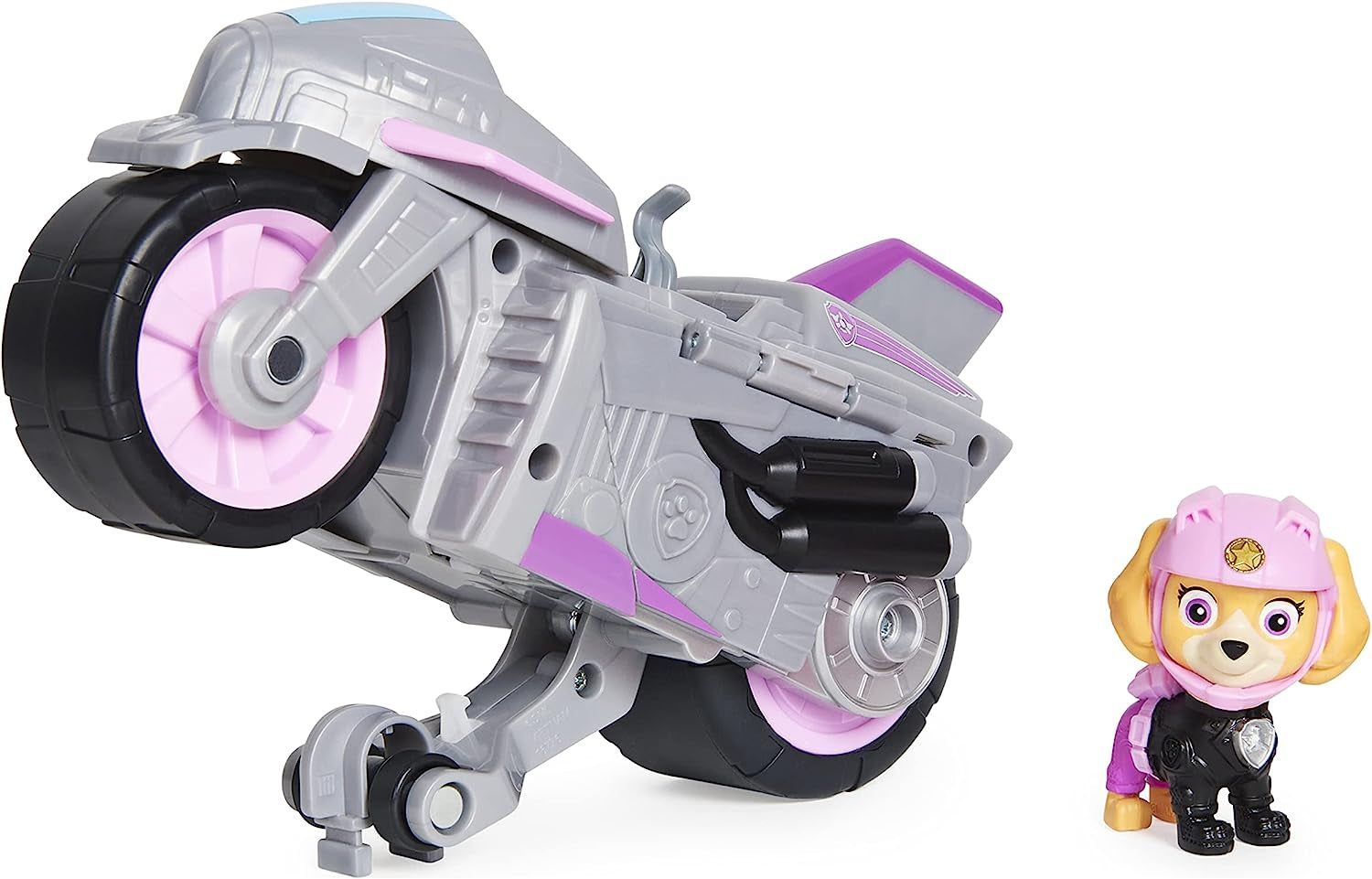 , Moto Pups Rubble’S Deluxe Pull Back Motorcycle Vehicle with Wheelie Feature and Toy Figure