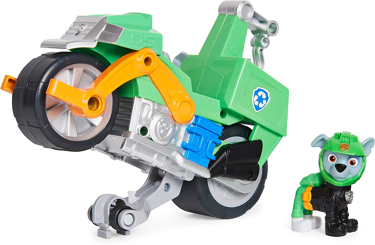 , Moto Pups Rubble’S Deluxe Pull Back Motorcycle Vehicle with Wheelie Feature and Toy Figure