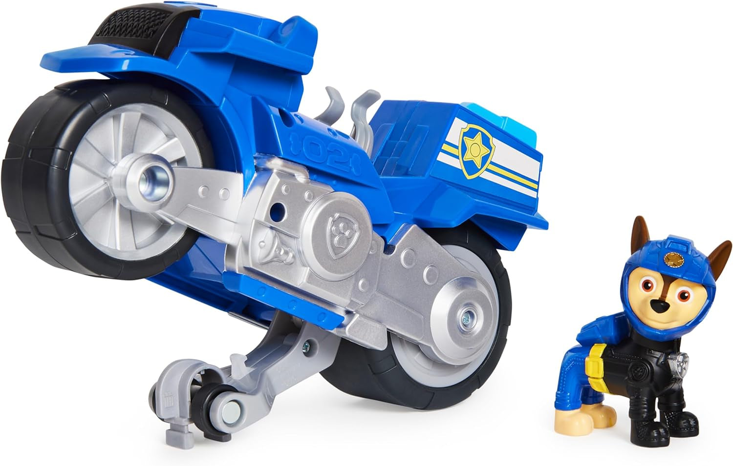 , Moto Pups Rubble’S Deluxe Pull Back Motorcycle Vehicle with Wheelie Feature and Toy Figure