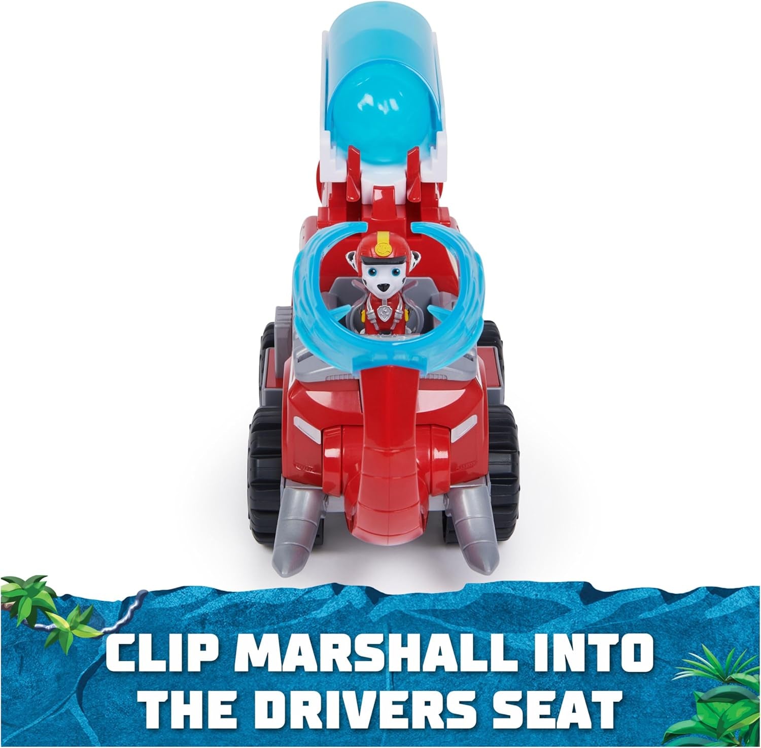 Jungle Pups, Marshall Elephant Firetruck with Projectile Launcher, Toy Truck with Action Figure, Kids Toys for Boys & Girls Ages 3 and Up