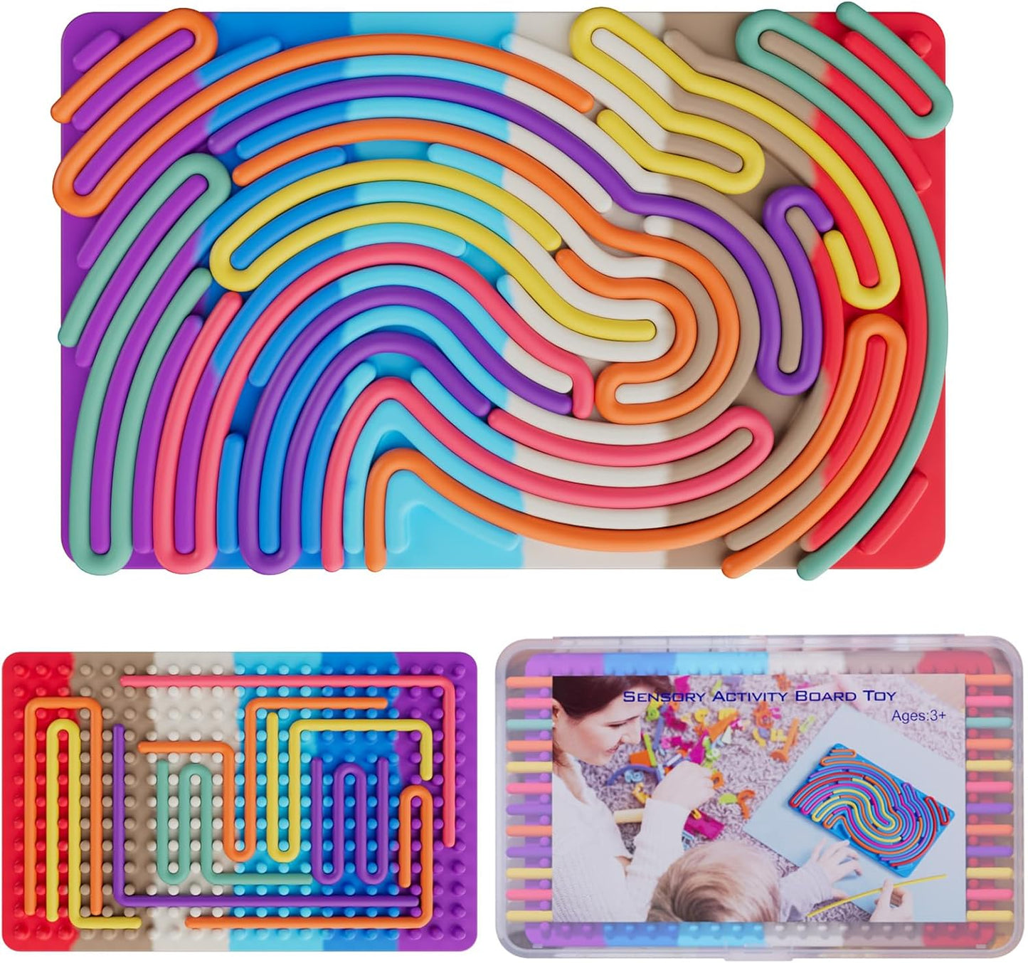 Sensory Fidget Toys for Kids Toddler Boys ,Sensory Activity Board for Stress Anxiety Autistic ADHD, Calm down Travel Airplane Essentials Toys for 3+ Year Old, Stuffers Gifts for Teen Girl