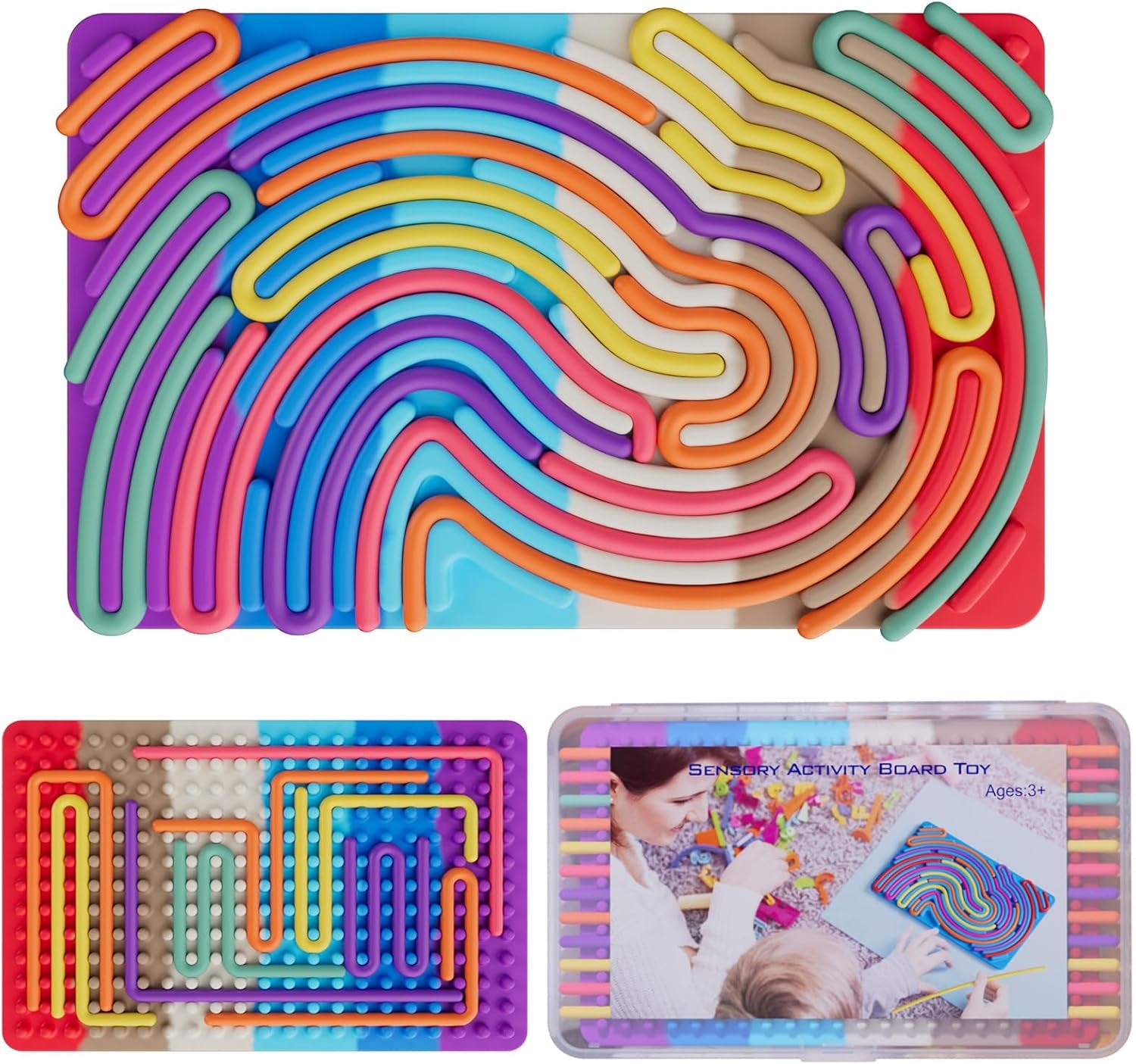 Sensory Fidget Toys for Kids Toddler Boys ,Sensory Activity Board for Stress Anxiety Autistic ADHD, Calm down Travel Airplane Essentials Toys for 3+ Year Old, Stuffers Gifts for Teen Girl