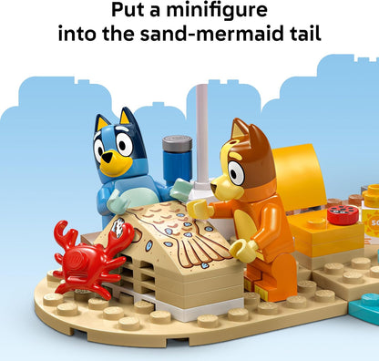 Bluey: Bluey’S Beach & Family Car Trip - Toddler Learning Toy for Kids 4+ - Includes Bluey, Bingo, and Mum Minifigures - Birthday Gift for Boys and Girls, Ages 4+ - 11202