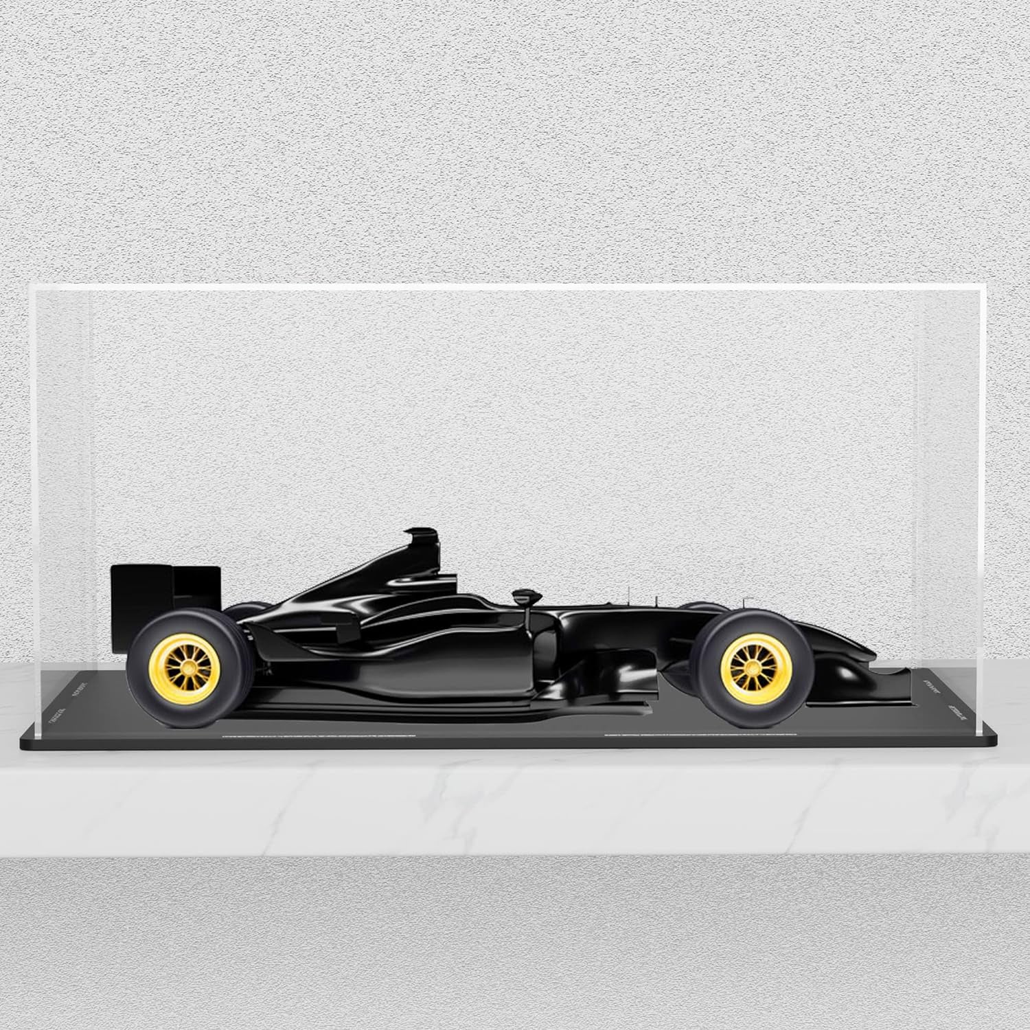 Acrylic Display Case, 8X8X8 Inch Cube, Clear Acrylic Box with Matte Black Base and Lid for Collectibles and Figures
