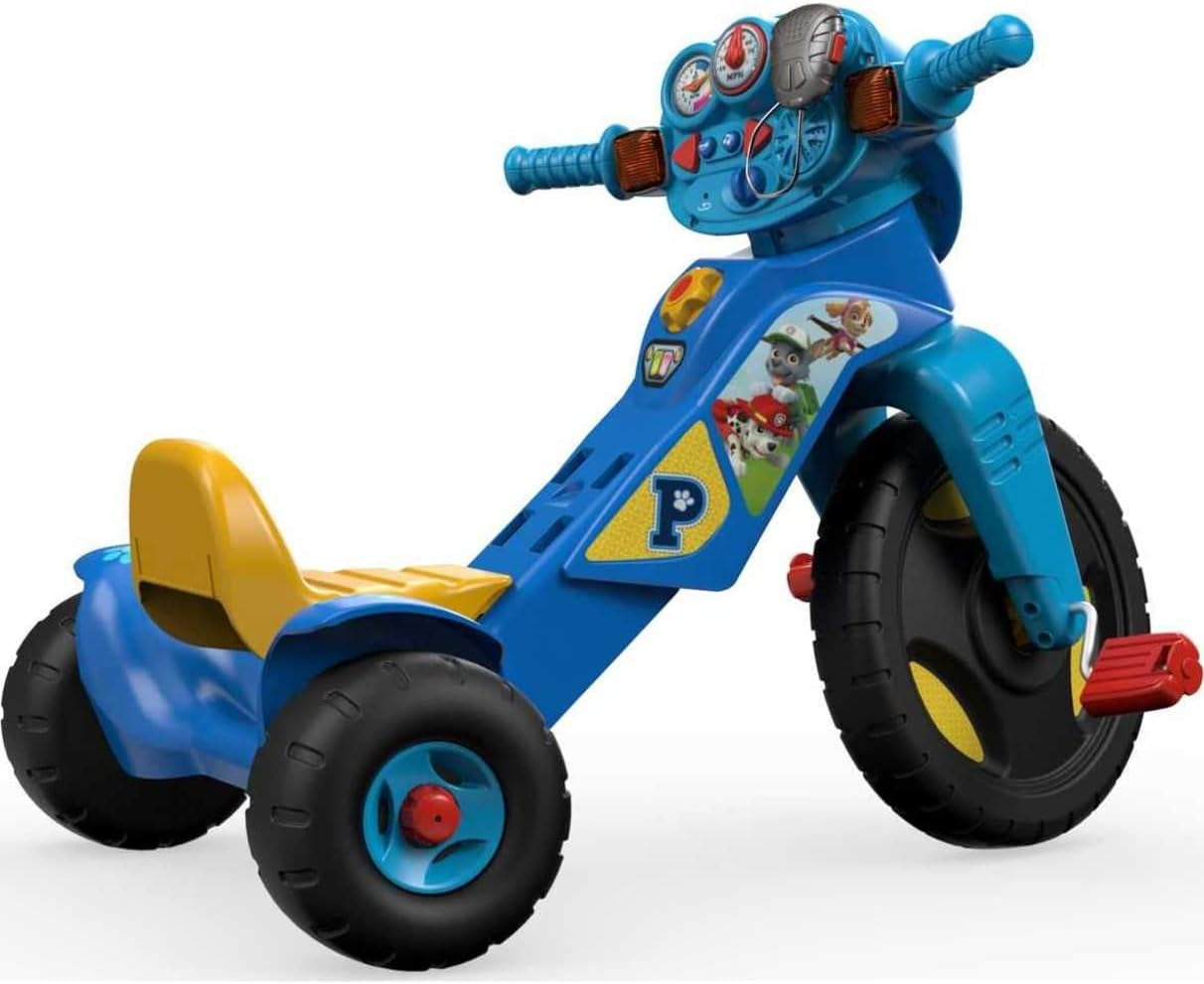 PAW Patrol Toddler Tricycle Lights & Sounds Trike Toy Bike with Handlebar Grips & Storage for Preschool Kids Ages 2+ Years