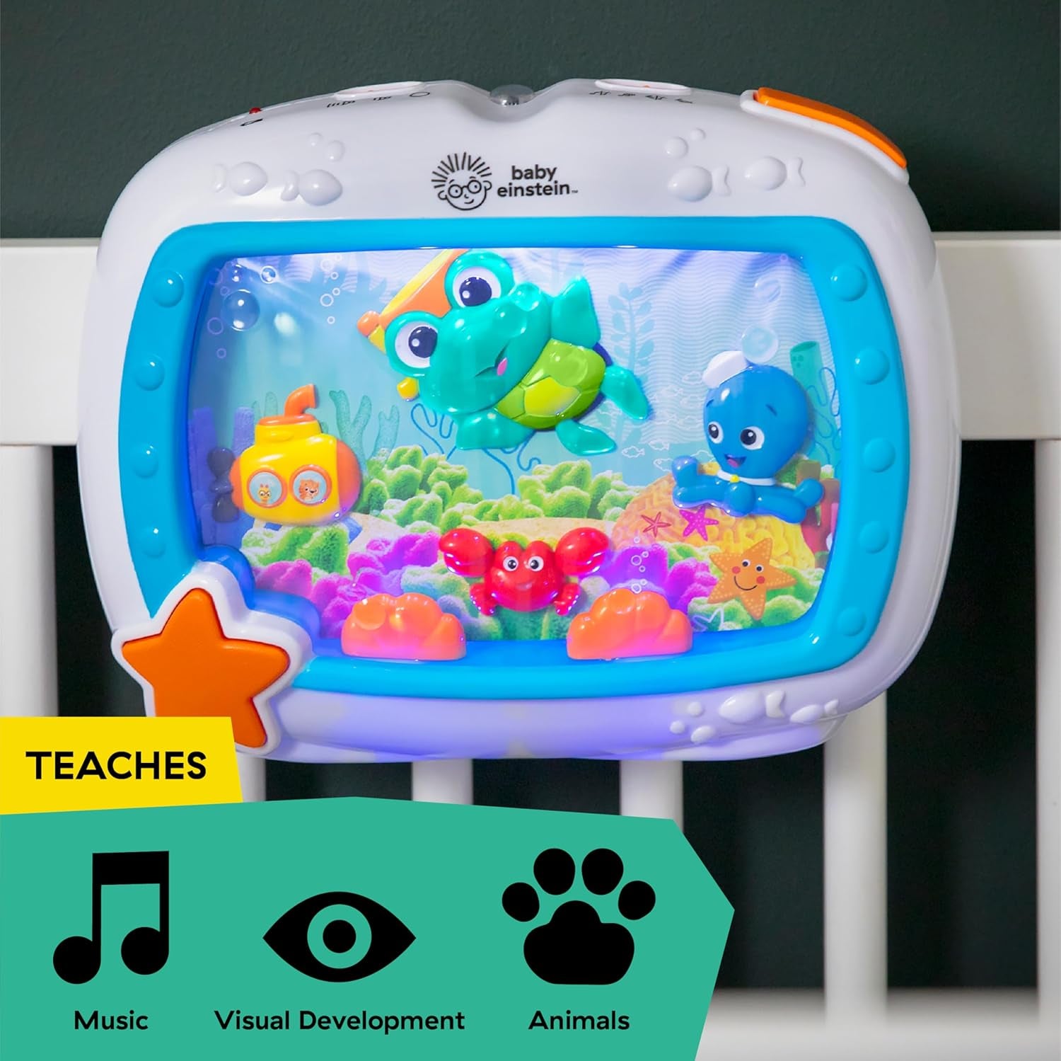 Sea Dreams Soother Musical Crib Toy and Sound Machine, Newborn and Up