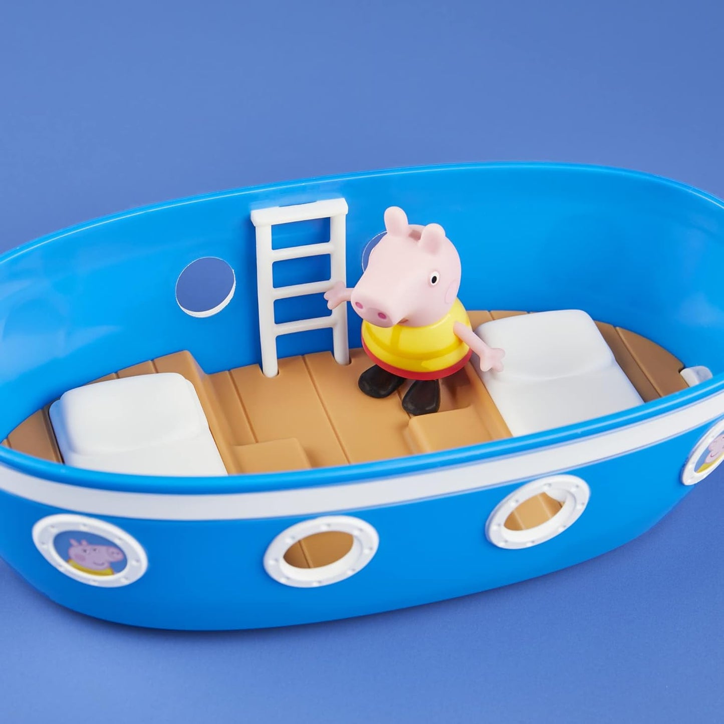 Peppa’S Adventures Grandpa Pig’S Cabin Boat Vehicle Preschool Toy: 1 Figure, Removable Deck, Rolling Wheels, for Ages 3 and Up