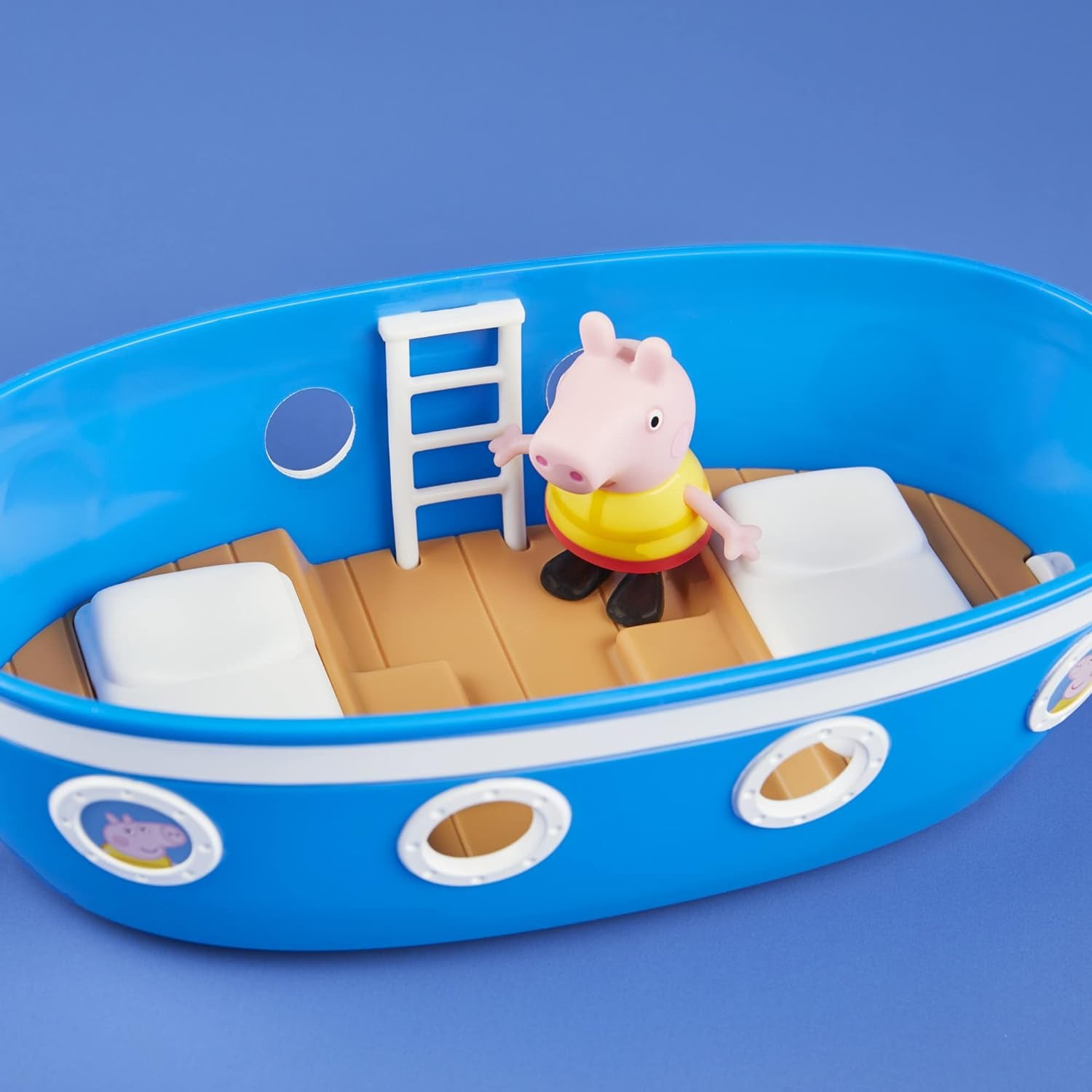 Peppa’S Adventures Grandpa Pig’S Cabin Boat Vehicle Preschool Toy: 1 Figure, Removable Deck, Rolling Wheels, for Ages 3 and Up