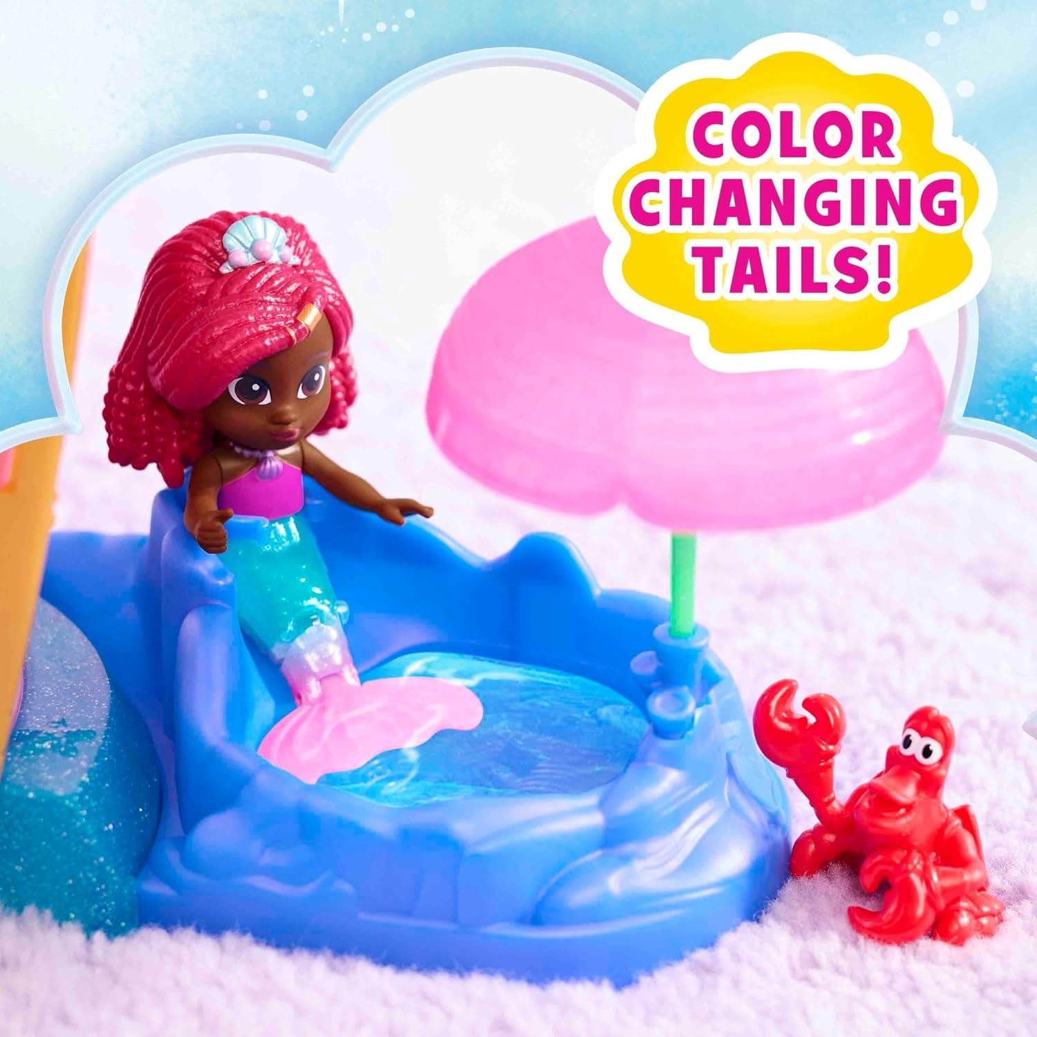 Disney Junior Ariel Deluxe Atlantica Palace Playset and 4-Inch Figures, Lights and Sounds, 20-Pieces, Kids Toys for Ages 3 Up