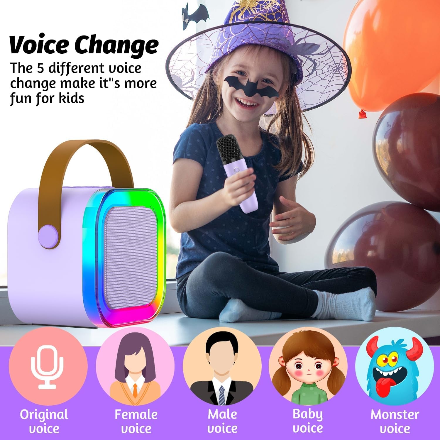 Kids Karaoke Microphone Machine Toy, 4-12 Years Old Girls Christmas Birthday Gift for Girls, Karaoke Toys Gifts for Girls Ages 4, 5, 6, 7, 8, 9, 10, 12 +Year Old Birthday Party.