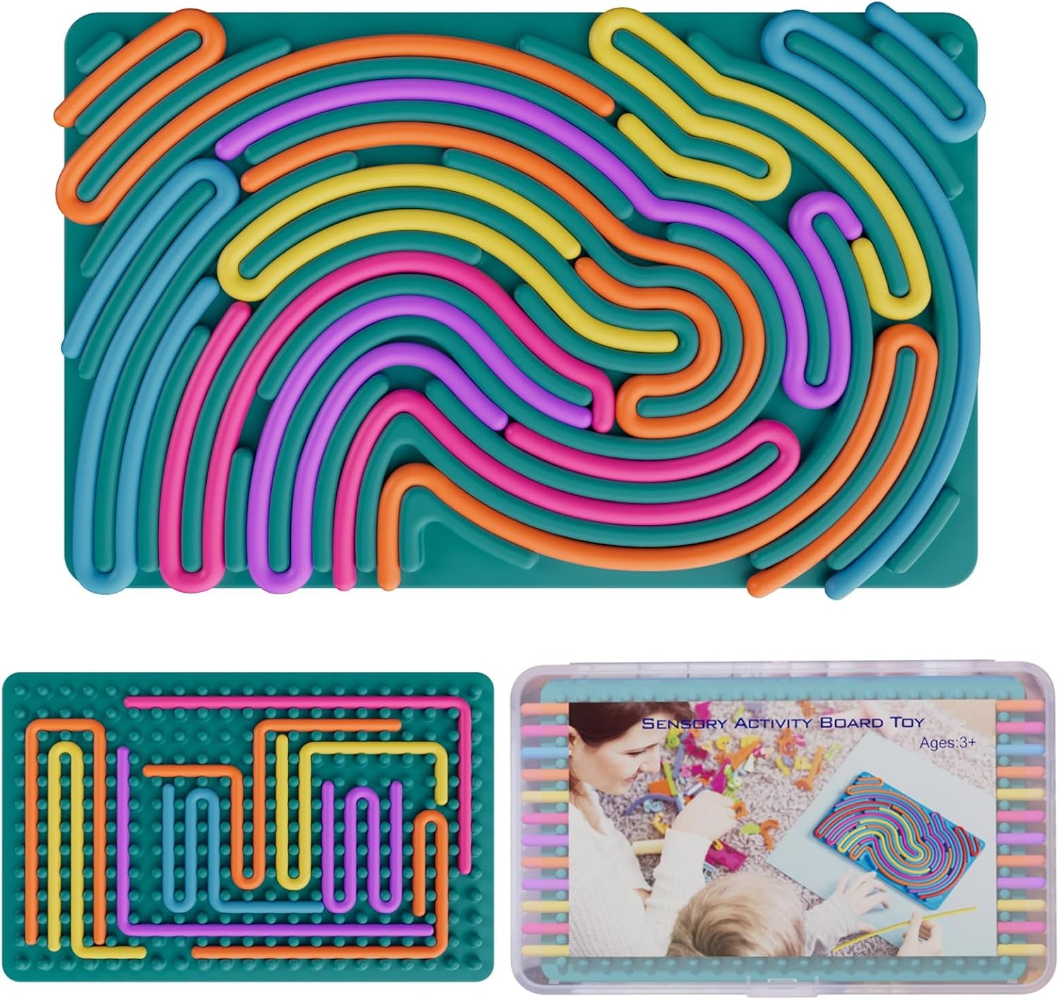 Sensory Fidget Toys for Kids Toddler Boys ,Sensory Activity Board for Stress Anxiety Autistic ADHD, Calm down Travel Airplane Essentials Toys for 3+ Year Old, Stuffers Gifts for Teen Girl