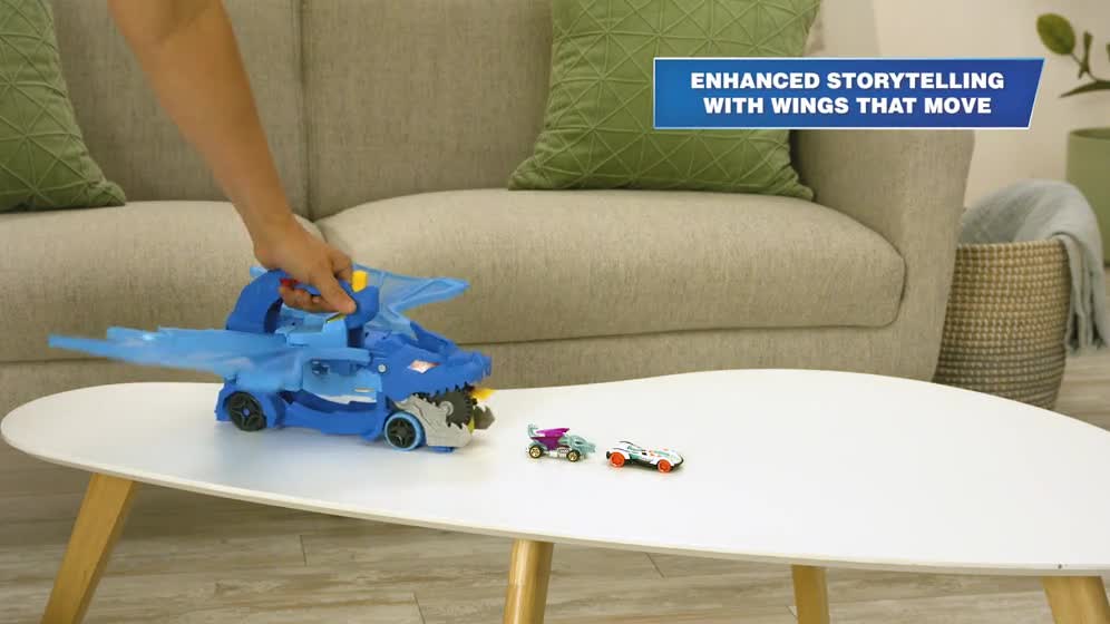 Hot Wheels City Hot Wheels Ultimate Dual Dragon Transporter & 2 1:64 Scale Toy Cars