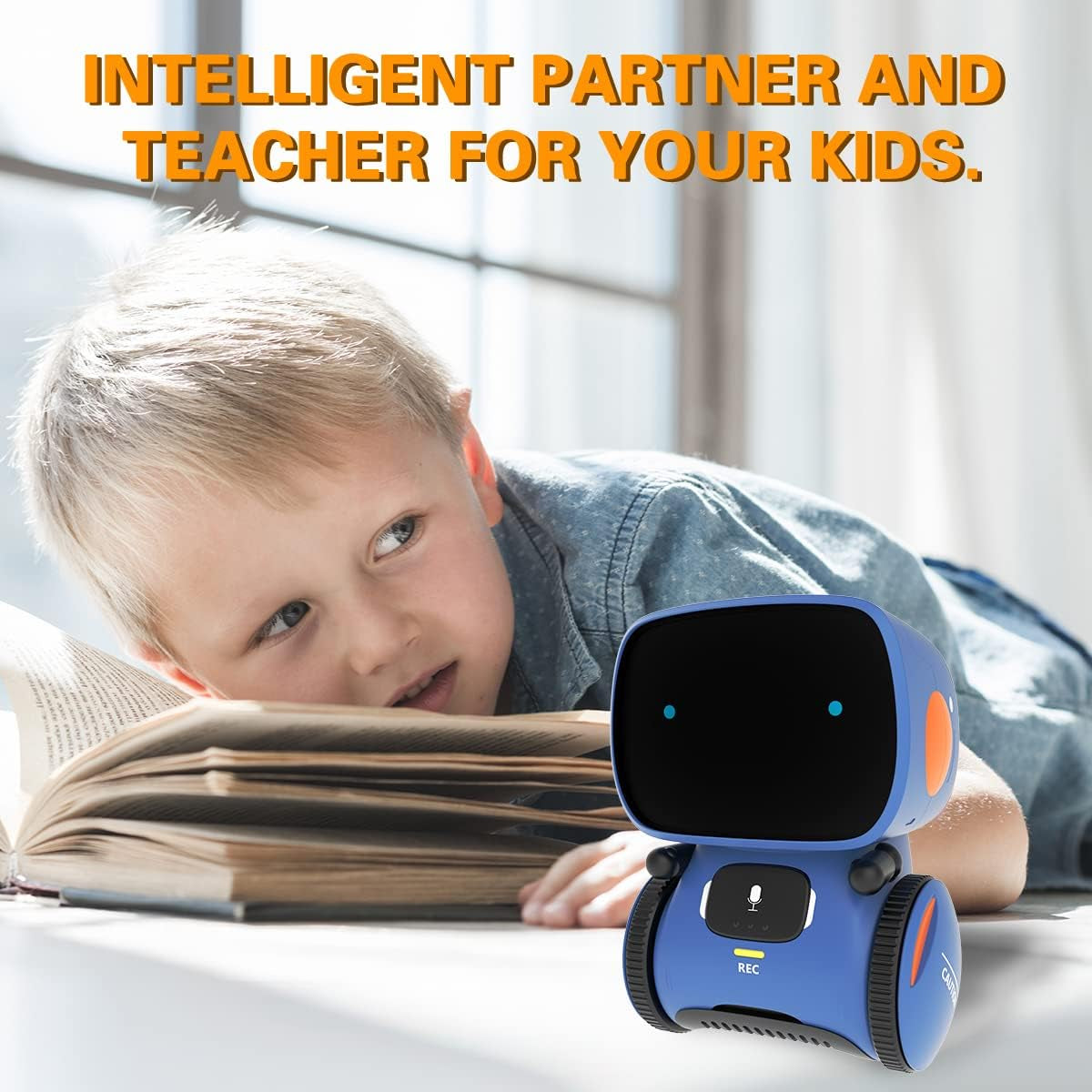 Robot Toys for Boys and Girls, Voice Control and Touch Sensor Interactive Smart Talking Robots Intelligent Partner and Teacher with Singing, Dancing, Repeating, Toy Gifts for Kids Age 3 and Up