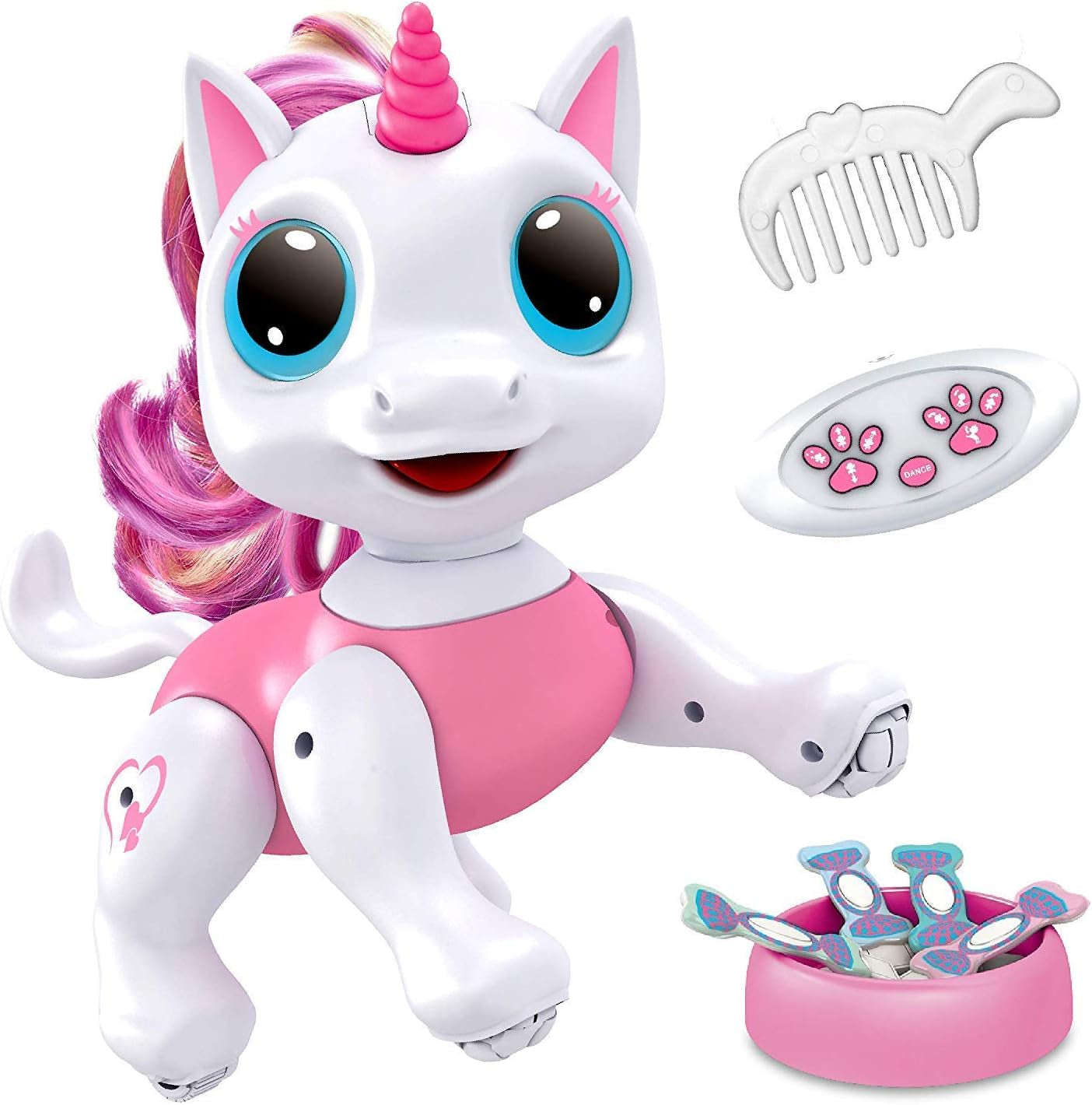 Robo Pets Unicorn Toy for Girls and Boys - Remote Control Robot Toys with Interactive Hand Motion Gestures, STEM Programmable Treats, Walking, Dancing Robot Unicorn Kids Toy (Pink)