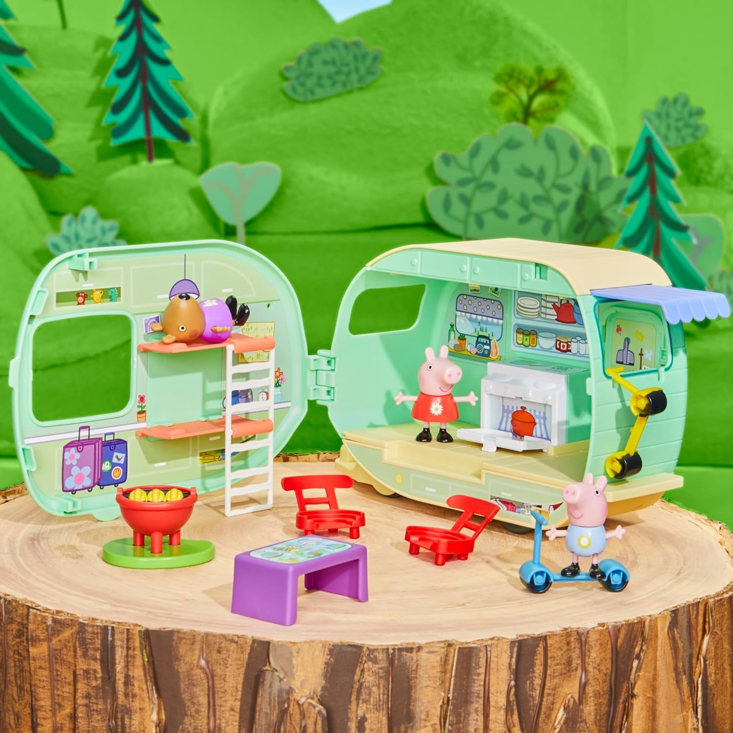 Caravan Playset for Girls and Boys, 3 Figures, 6 Accessories, Preschool Toys, Kids Gifts, Ages 3+