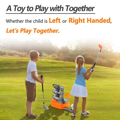 Kids Golf Toys Set W/Left & Right Club Head, Boys Outdoor Sport Toy Age 3-5, Toddler Indoor Golf Ball Game, Child Exercise Active, Yard Play Birthday Gift 4 6 7 8 Year Olds Toddler Girl