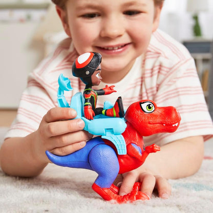 Marvel Dino-Webs Spidey-Rex & Miles “Spin” Morales 4-Inch-Scale Spider-Man Action Figure Set, Toys for Kids
