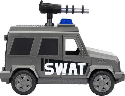 Jailbreak: SWAT Van - 8-Inch Vehicle with Lights, Working Treads, Mounted Machine Gun, 2.75-Inch Figure, and Exclusive Virtual Item Code