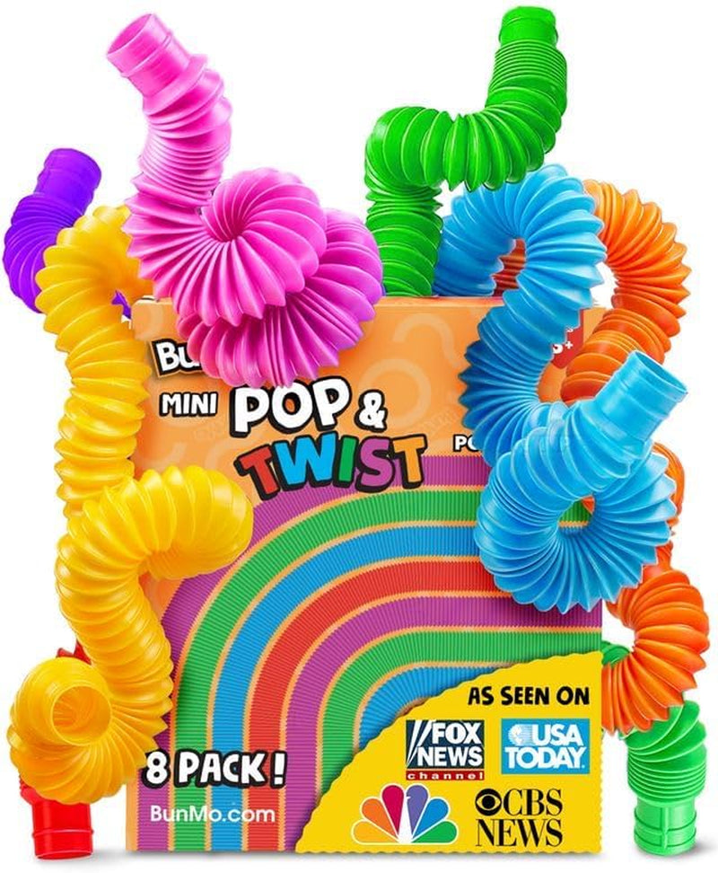Pop Tubes - Sensory Toys - Toddler Toys - Imaginative Play & Stimulating Creative Learning - Hours of Fun for Kids - Tons of Ways to Play - Non-Mouthable Toy 3+ - 4 Pack Large