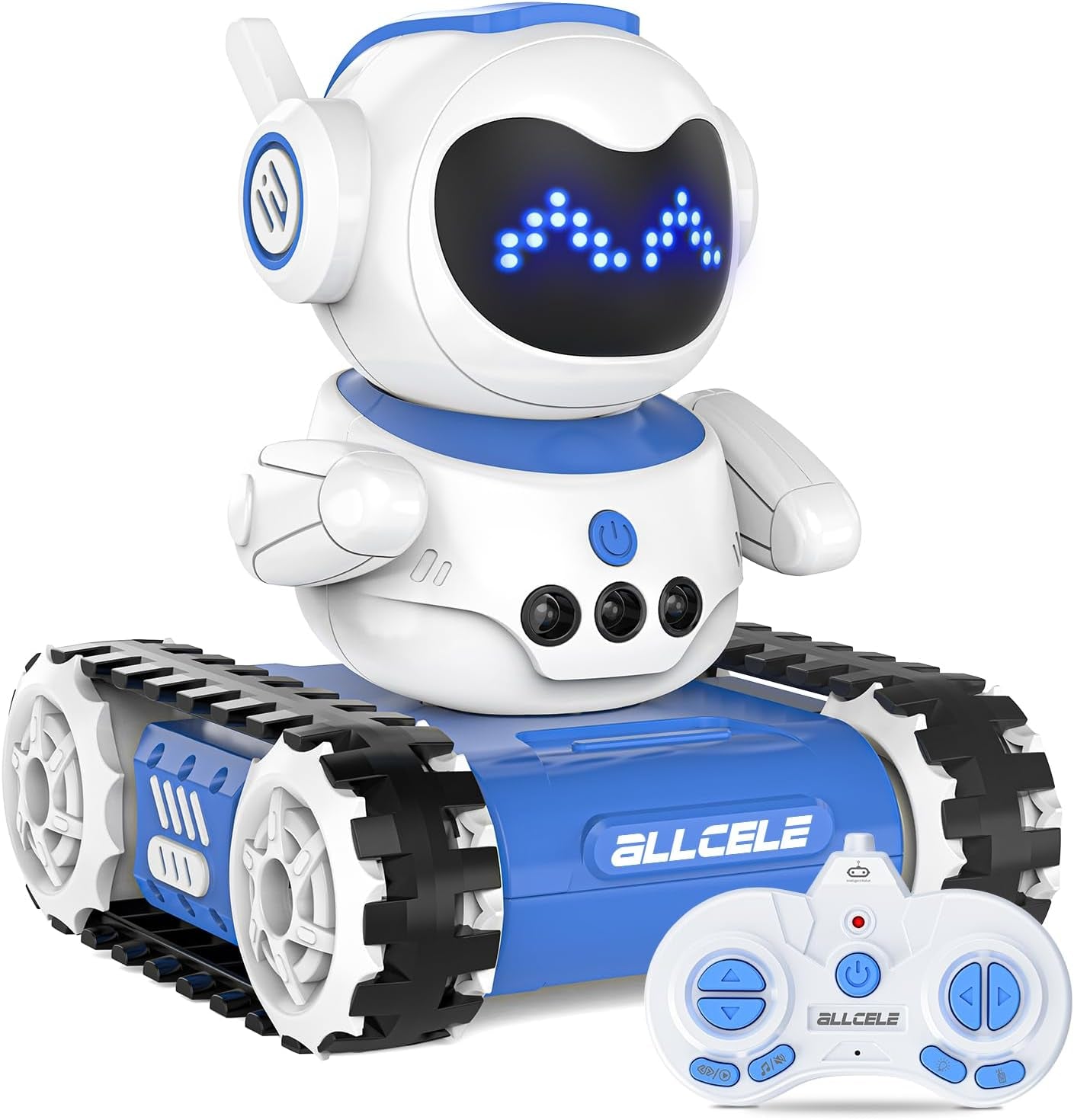 Girls Robot Toy, Rechargeable RC Robot for Kids, Remote Control Toy with Music and LED Eyes, Gift for Children Age 3 Years and up - Pink