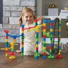 MindWare Marble Run 110 Piece Building Set with 82 Track Pieces, 15 Marbles and Motorized Elevator