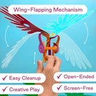 Clixo Tropical Birds Pack - Magnetic STEAM Building Toy Set with Custom Wing-Flapping Mechanism for Creative Play, Ages 6+