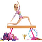 Barbie Gymnastics Doll & Accessories, Playset with Blonde Fashion Doll, C-Clip for Flipping Action, Balance Beam, Warm-Up Suit & More