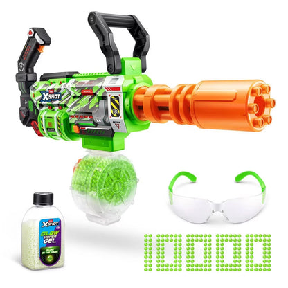 ZURU XSHOT Hyper Gel Gatling motorized blaster with glow-in-the-dark gellets and 200 FPS performance