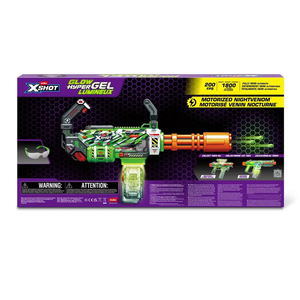 XSHOT Hyper Gel Gatling toy blaster with 10000 gellets rechargeable battery and rapid-fire action