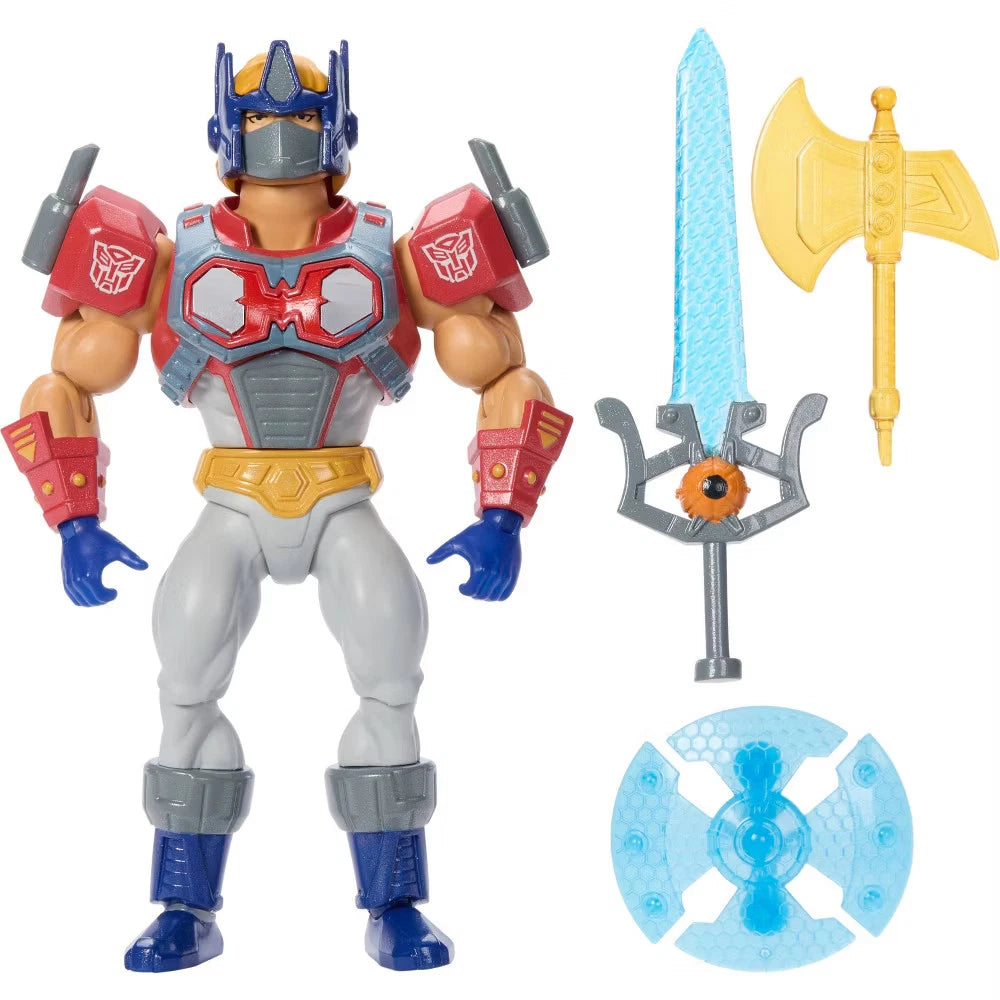 MOTU Transformers Optimus Prime Armor He-Man 5.5 inch figure with sword axe and shield
