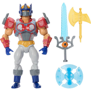 MOTU Transformers Optimus Prime Armor He-Man 5.5 inch figure with sword axe and shield